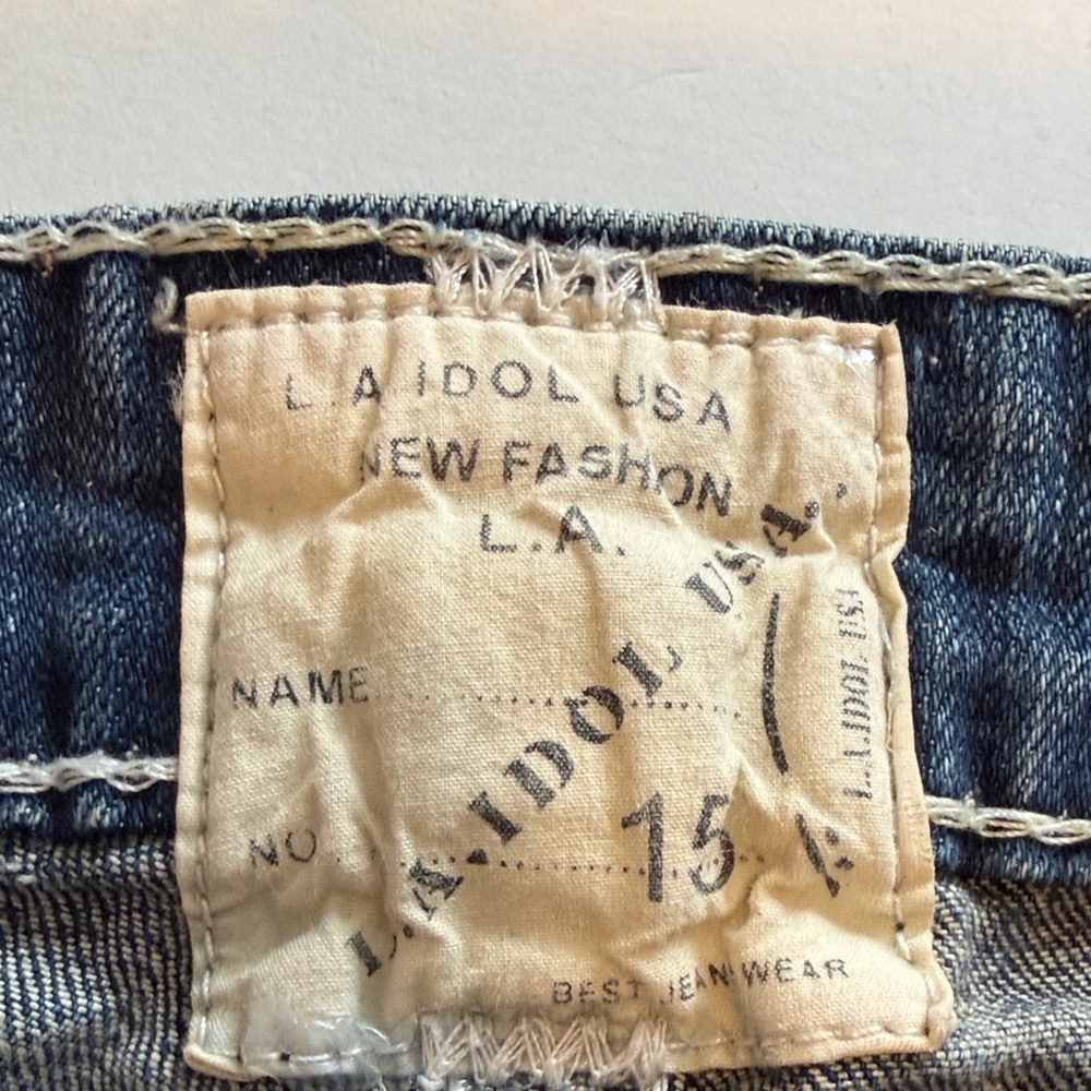 Dark Wash Distressed Women’s Jeans - Navy Blue - Picture 12 of 14
